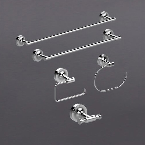 Kit di accessori per bagno cromato