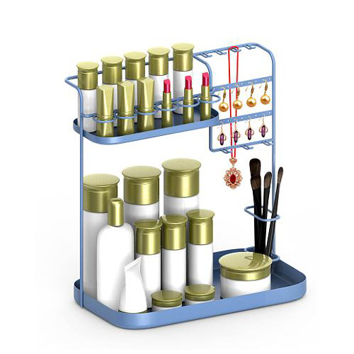Scaffale per la conservazione dei gioielli per cosmetici a doppio strato